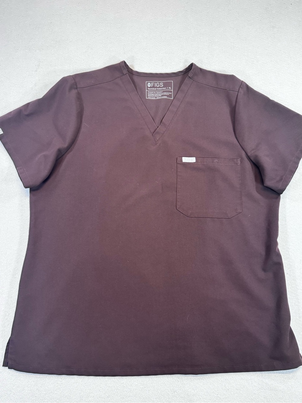 FIGS Catarina Scrub Top Espresso Brown XL
